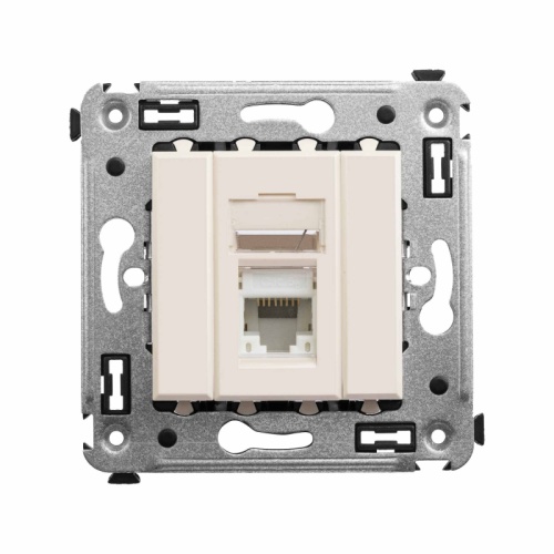 Компьютерная розетка RJ-45 в стену, кат.5e одинарная, Avanti, Ванильная дымка | код 4405463 | DKC