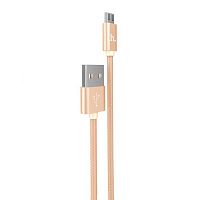 Кабель USB 2.0 hoco X2 текстильная оплетка, AM/microBM, золотой, 1м | код 6957531032182 | Hoco