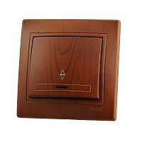 Переключатель проходной 1-кл. Mira с подсветкой сосна LEZARD 701-0801-114