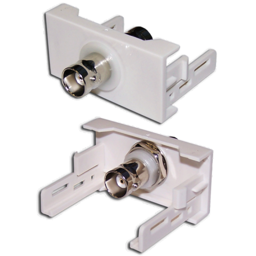 Вставка Mosaic 22.5x45 с BNC-адаптером BC-009, белая | код LAN-WA-LP-BNC-WH | LANMASTER
