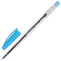 Ручка шариковая масляная BRAUBERG Ice, СИНЯЯ, корпус прозрачный, узел 0,6 мм, линия письма 0,3 мм, 142686 | код 142686 | BRAUBERG