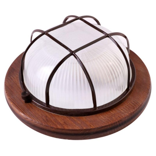 Светильник НБП 03-60-0022 УХЛ4 "Решетка" 230В 60Вт 1301D круг орех Camelion 14089 фото 2