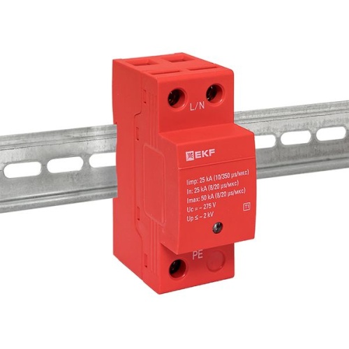 Устройство защиты от импульсных перенапряжений класс 1 Iimp 25кА (10/350мкс) 1P | код spd-t1-1p | EKF фото 4