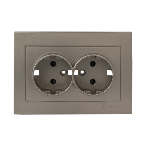 Валенсия лицевая панель розетки 2-местной с/з 16А кашемир с защ, штор, PROxima | код ESR16-L-128-40 | EKF Валенсия лицевая панель розетки 2-местной с/з 16А кашемир с защ, штор, PROxima | код ESR16-L-128-40 | EKF