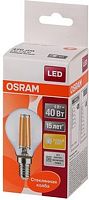 Лампа светодиодная LED 4Вт Е14 STAR ClassicP (замена 40Вт),теплый, прозр. Филаментная | код 4058075068377 | LEDVANCE