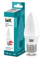 Лампа светодиодная ECO C35 свеча 7Вт 230В 4000К E27 | код. LLE-C35-7-230-40-E27 | IEK