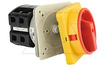 Переключатель BS 40 10 LK (IP54), аварийный, 3P, 40A, тип 0-1, 18.5kW(400VAC по АС-23), на дверь, красная блокируемая в 0 рукоятка, фронт IP54 | код EAC610665 | Rade Koncar