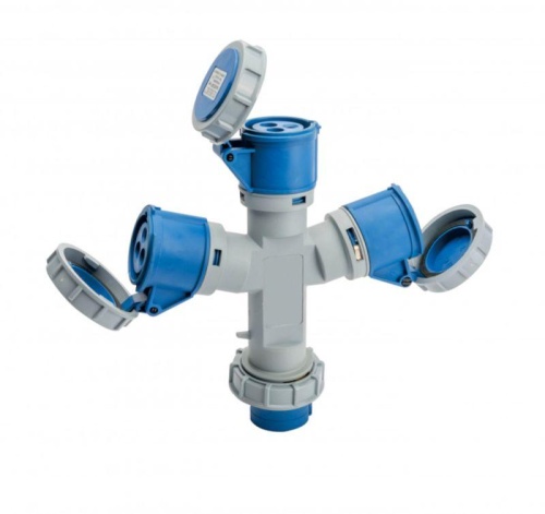 Адаптер трехлучевой 2Р+РЕ 16А 250В IP67 АП-103 | код 26292DEK | DEKraft