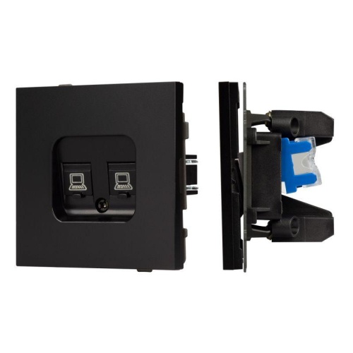 Механизм компьютерной розетки двойной SCT-TENDO-MPC2-PL-BK RJ-45 CAT6 Arlight 054101