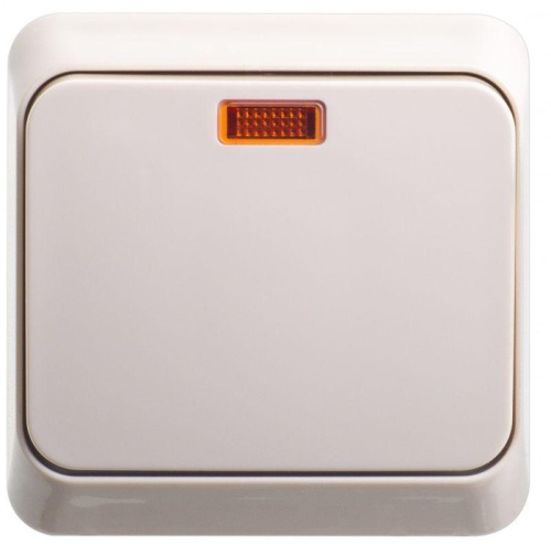 ЭТЮД Переключатель одноклавишный наружный с подсветкой бежевый | код BA10-007K | Systeme Electric фото 4