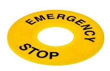 Знаки электробезопасности табличка Emergency Stop, 60 мм, желтый (20 шт./уп. ) HLT | код 085-25-001 | HLT