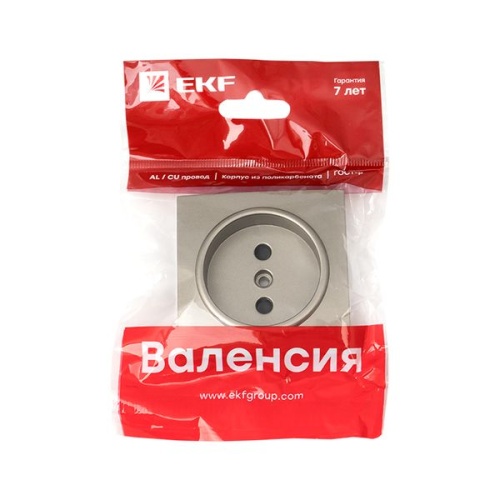 Валенсия лицевая панель розетки 1-местной б/з 10 А кашемир с защ, штор, PROxima | код ESR10-L-022-40 | EKF фото 4