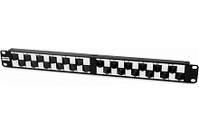 Патч-панель 19 1U с угловыми портами 24 портов RJ-45 категория 5e Dual IDC | код 44391 | Hyperline