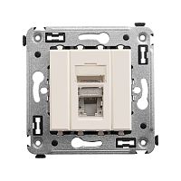 Компьютерная розетка RJ-45 в стену, кат.5e одинарная экранированная, Avanti,Ванильная дымка | код 4405363 | DKC