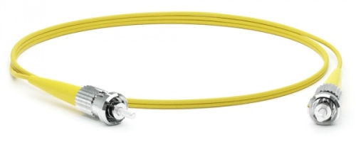 Патч-корд волоконно-оптический (шнур) SM 9/125 (OS2) ST/UPC-ST/UPC 2 мм simplex LSZH 2 м, Hyperline FC-S2-9-ST/UR-ST/UR-H-2M-LSZH-YL | код 240059 | Hyperline