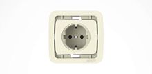 Розетка 1-м СП Mimoza 10А с заземл. без вставки крем. Makel 32008
