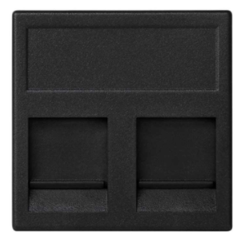 Connect Адаптер на 2 RJ45 CJ545U(FM) CJ546U(FM) шторка 45х45мм SC графит | код KB76-14 | Simon