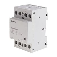 Модульный контактор, 3NO+1NC 40А (зеркальные контакты EN 60947-4-1), контакты AgSnO2, катушка 12В АС/DC, ширина 53.5мм, степень защиты IP20, опции: мех.индикатор | код 224400124717 | FINDER
