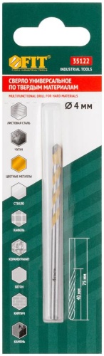 Сверло универсальное 4х75 мм | код 35122 | FIT фото 3 Сверло универсальное 4х75 мм | код 35122 | FIT фото 3