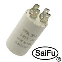 Пусковой конденсатор SAIFU CBB60, 3 мкФ, 630 В | код 104260 | Saifu