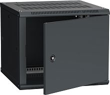 ITK Шкаф настенный LINEA W 6U 600х600мм дверь металл RAL 9005 | код LWR5-06U66-MF | IEK