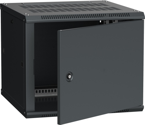 ITK Шкаф настенный LINEA W 6U 600х600мм дверь металл RAL 9005 | код LWR5-06U66-MF | IEK
