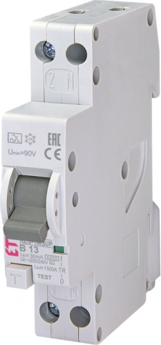 Диффер. автоматический выкл. KZS-1M SUP B 13/0,03 тип A (6kA) (верхн. подключ.) | код 002175703 | ETI
