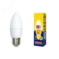 Лампа светодиодная LED-C37-11W/WW/E27/FR/NR Форма свеча, матовая. Серия Norma. Теплый белый свет (3000K). Картон. ТМ Volpe | код UL-00003815 | Uniel