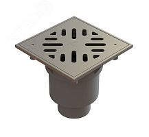 Трап пластиковый вертикальный, дворовый ТП-606S с решеткой из нержавеющей стали Дн110-160 | код 101200262 | Татполимер