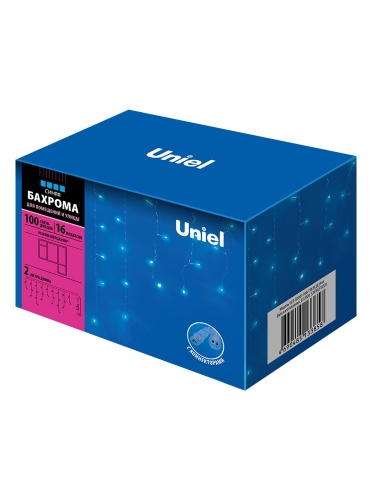 Бахрома LED с эффектом мерцания ULD-B2007-100/TTK BLUE IP44 2м соедин. 100 диодов син. свет провод прозр. Uniel UL-00007207