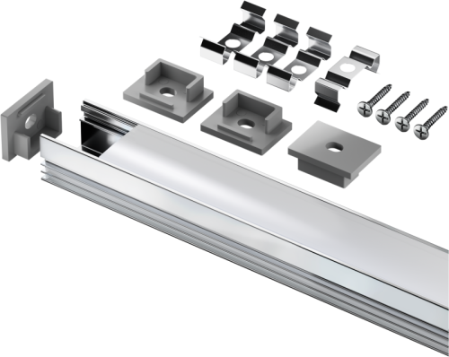 Профиль накладной для светодиод. ленты 95 327 NPR-02-SET с рассеив. поликарбонат алюм. NAVIGATOR 95327