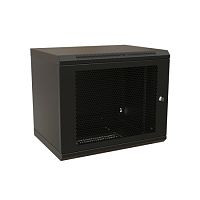 Шкаф настенный 19-дюймовый (19), 15U, 775x600х600мм, металлическая передняя дверь с замком, две боковые панели, цвет черный (RAL 9004) (разобранный) | код 520252 | WRLine