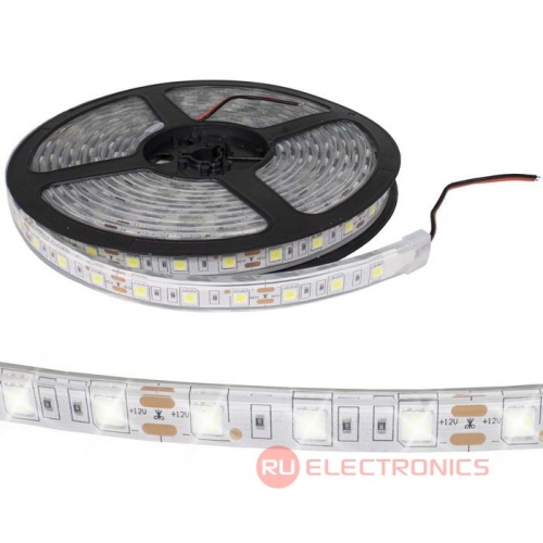 Светодиодная лента RUICHI, 5050, 300 LED, IP68, 12 В, цвет белый холодный, длина 5 м | код 109755 | Ruichi