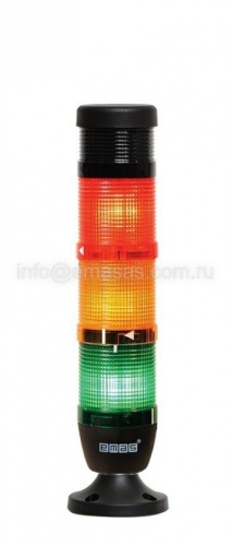 Сигнальная колонна 50 мм, красная, зеленая,жёлтая,24 В, светодиод LED, зуммер | код IK53L024ZM02 | EMAS