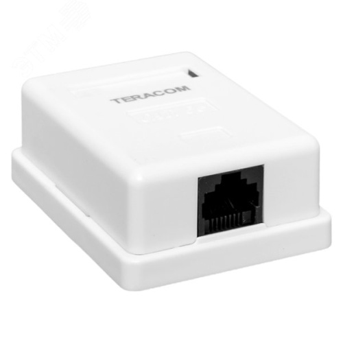 Розетка настенная TERACOM Cat.5E неэкран. 1 порт RJ-45 Dual IDC белая | код TRC-WBOX-1RJ45-5EUTP-WH | EKF