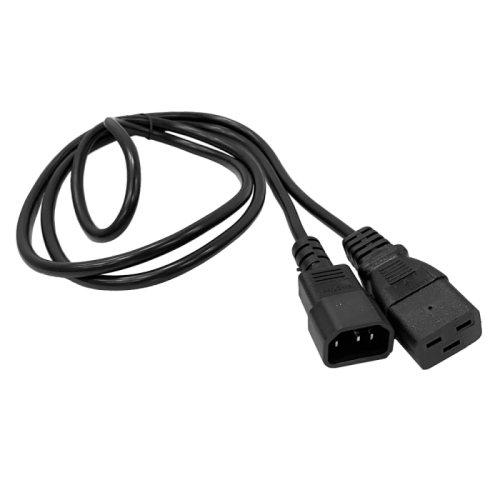 Шнур питания C19-C14, 220В, 10А, черный, 0.5 метра | код LAN-PP19/14-0.5-BK | LANMASTER