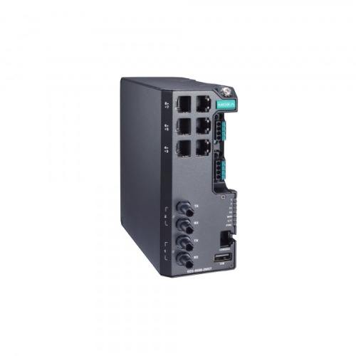 Коммутатор EDS-4008-2MST-LV Managed Ethernet switch with 6 10/100BaseT(X) ports, 2 100BaseFX multi-mode ports with ST connectors, dual power inputs 12/24/48 VDC, t:-10/60 | код 00-06141986 | MOXA