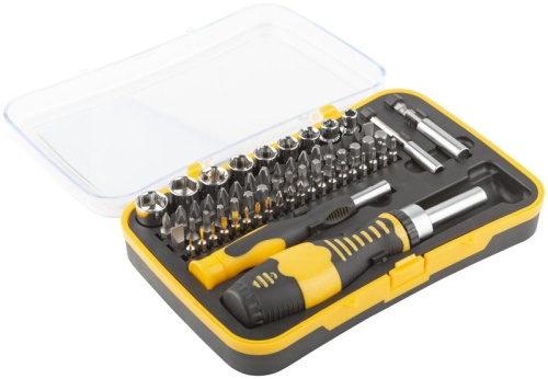 Отвертки реверсивная и для точных работ, набор 65 шт., пластиковый прорезиненный кейс | код 56387 | FIT фото 2 Отвертки реверсивная и для точных работ, набор 65 шт., пластиковый прорезиненный кейс | код 56387 | FIT фото 2