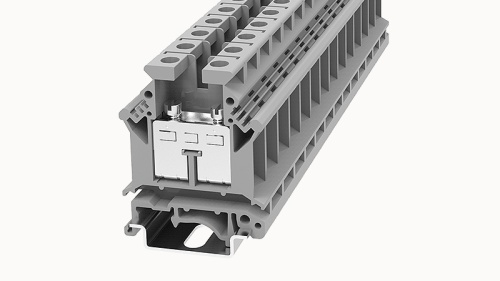 PC16-01P-11-00Z(H) Клеммный блок (клеммник) проходной винт. (латун. заж.), на DIN-рельс TS-35/TS-32, сеч. пров. 12-4AWG/ до 16.0 кв.мм, до 600В/85А, Hобщ. = 52.8 мм, серый изол., шир. 12.2 мм | код 11010000020 | DEGSON