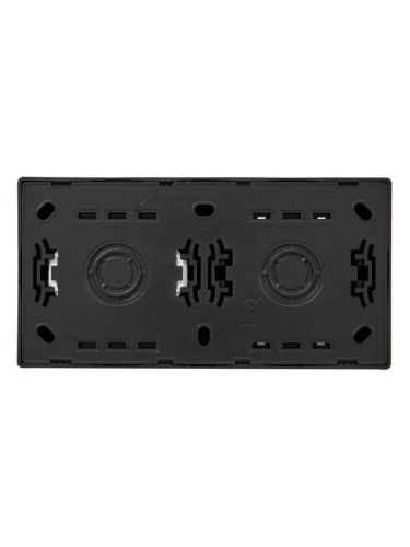 Блок ОП LETO (1-кл. выключатель проходной + 1-м розетка с заземл.) горизонт. черн. бархат LEZARD 752-4200-170BVP фото 4