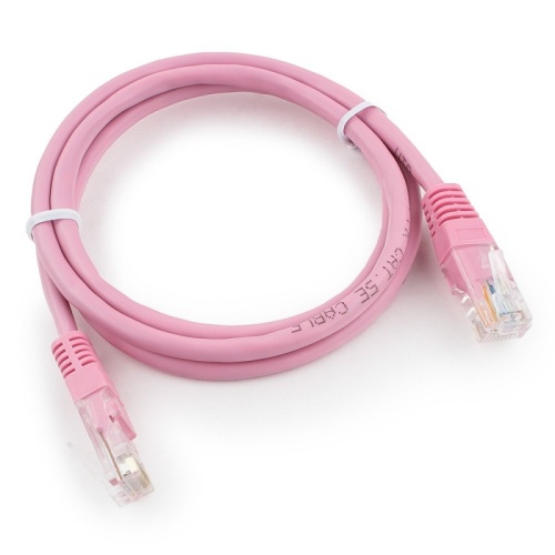 Патч-корд UTP Cablexpert PP12-1M/RO кат.5e, 1м, литой, многожильный (розовый) | код PP12-1M/RO | Cablexpert