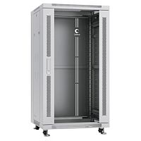 Cabeus SH-05C-22U60/60 Шкаф монтажный телекоммуникационный 19 напольный для распределительного и серверного оборудования 22U 600x600x1166mm (ШхГхВ) передняя стеклянная и задняя сплошная металлическая двери, ручка с замком, цвет серый (RAL 7035) Код товара