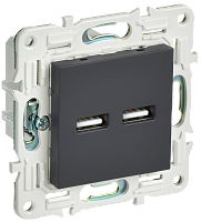 SKANDY Роз. USB A+A 3,1А SK-R15G граф. IEK | код SK-U21-D31-K53 | IEK