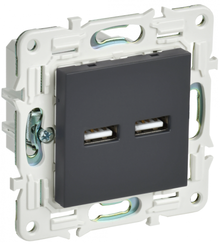 SKANDY Роз. USB A+A 3,1А SK-R15G граф. IEK | код SK-U21-D31-K53 | IEK