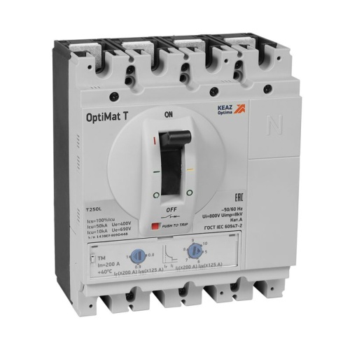 Выключатель автоматический для защиты двигателя OptiMat T250V M-M 32A 3P | код 356664 | КЭАЗ
