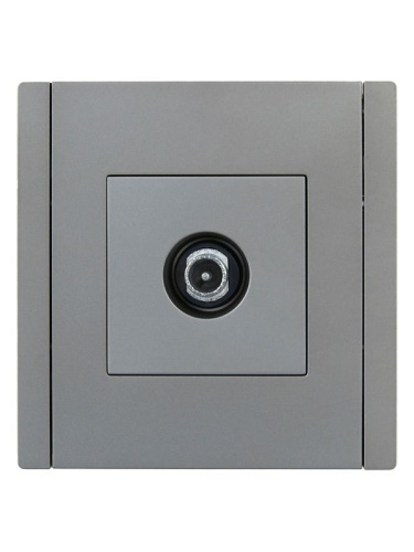 FORTE&PIANO Розетка TV проходная FP529 сталь IEK | код FP-A10-P-K46 | IEK