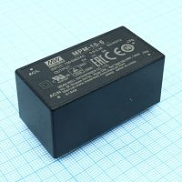 Источник питания AC-DC, 15Вт, вход 80...264В AC 47...440 Гц, выход 5В/3А, изоляция 4000В AC, в кожухе 52.4х27.2х24мм, -40...+85C | код MPM-15-5 | MeanWell
