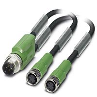 Кабель для датчика / исполнительного элемента SAC-3P-M12Y/2X0,3-PUR/M 8FS | код 1671331 | PHOENIX CONTACT