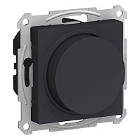 ATLASDESIGN СВЕТОРЕГУЛЯТОР (диммер) повор-нажим, LED, RC, 400Вт, мех., КАРБОН | код. ATN001023 | Systeme Electric