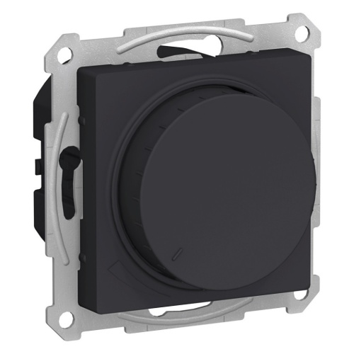 ATLASDESIGN СВЕТОРЕГУЛЯТОР (диммер) повор-нажим, LED, RC, 400Вт, мех., КАРБОН | код. ATN001023 | Systeme Electric